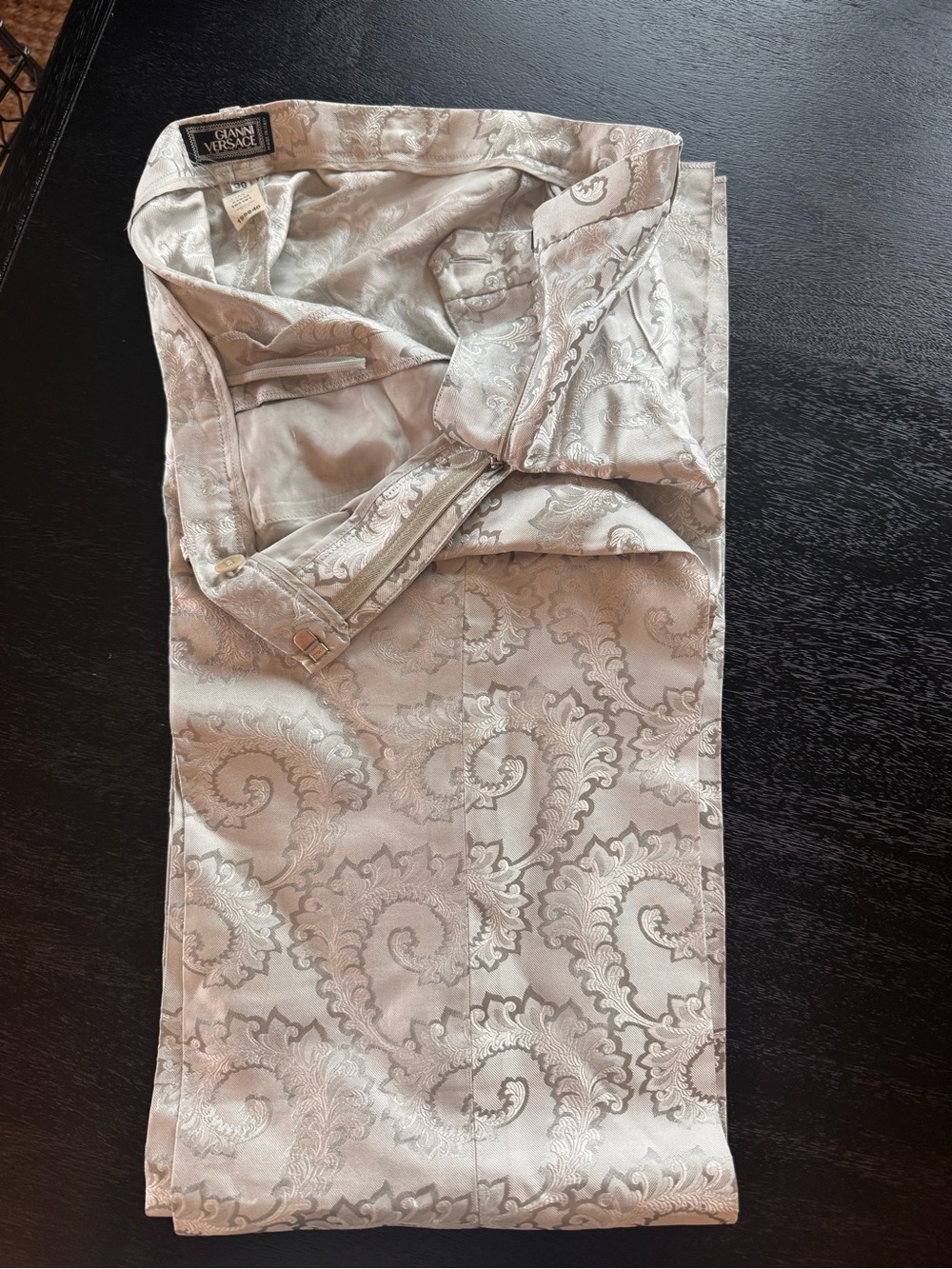 Versace Women's 100% Silk Paisley Jacquard Pants - Picture 3 of 5